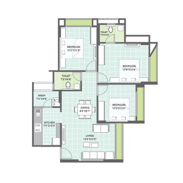  3 BHK Apartment at Gala Eternia, Thaltej – for Rent