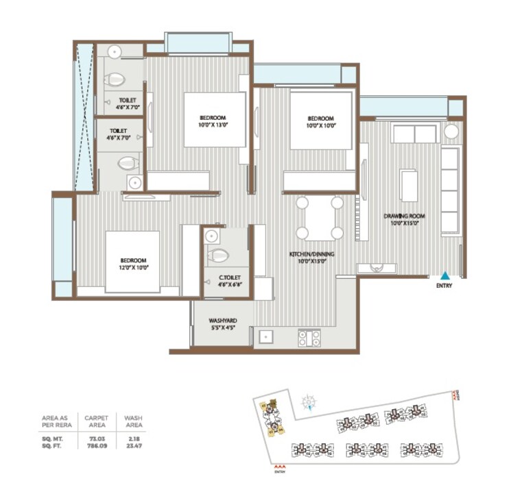 Other, gala-orchid-sky 3 Bedroom 786 Sq.Ft. Apartment In Shela Ahmedabad 8913266