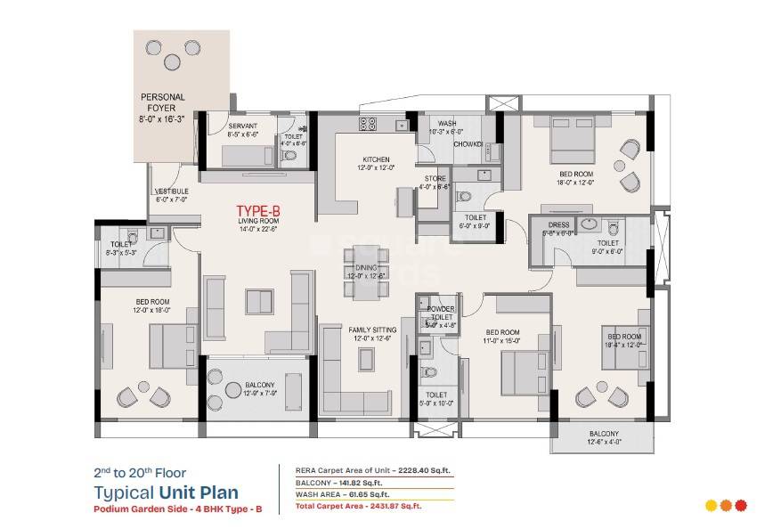 4 BHK 2228 Sq. Ft. Apartment