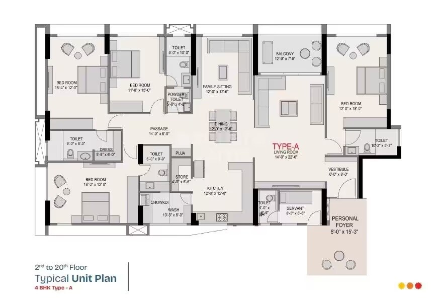 4 BHK 2397 Sq. Ft. Apartment