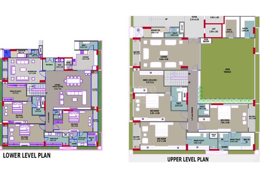 Floor plan of 6 BHK 5414 Sq. Ft. Penthouse in Good Westlands, Ahmedabad