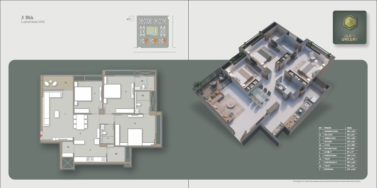 3 BHK 1918 Sq. Ft. Apartment