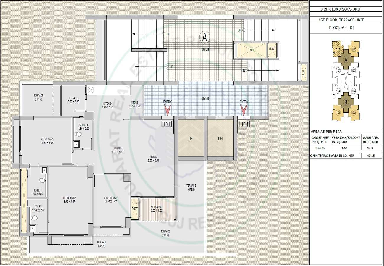 3 BHK 1118 Sq. Ft. Apartment in Goyal Orchid Regal