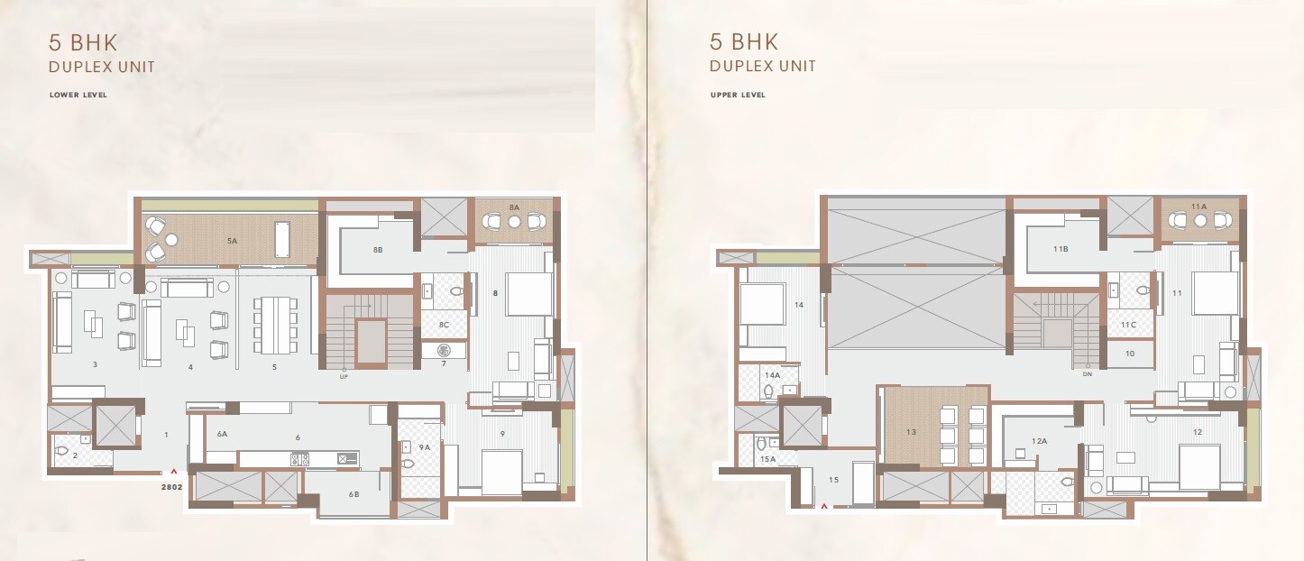Floor plan of 5 BHK 7770 Sq. Ft. Apartment in Goyal Riviera Majestica, Ahmedabad