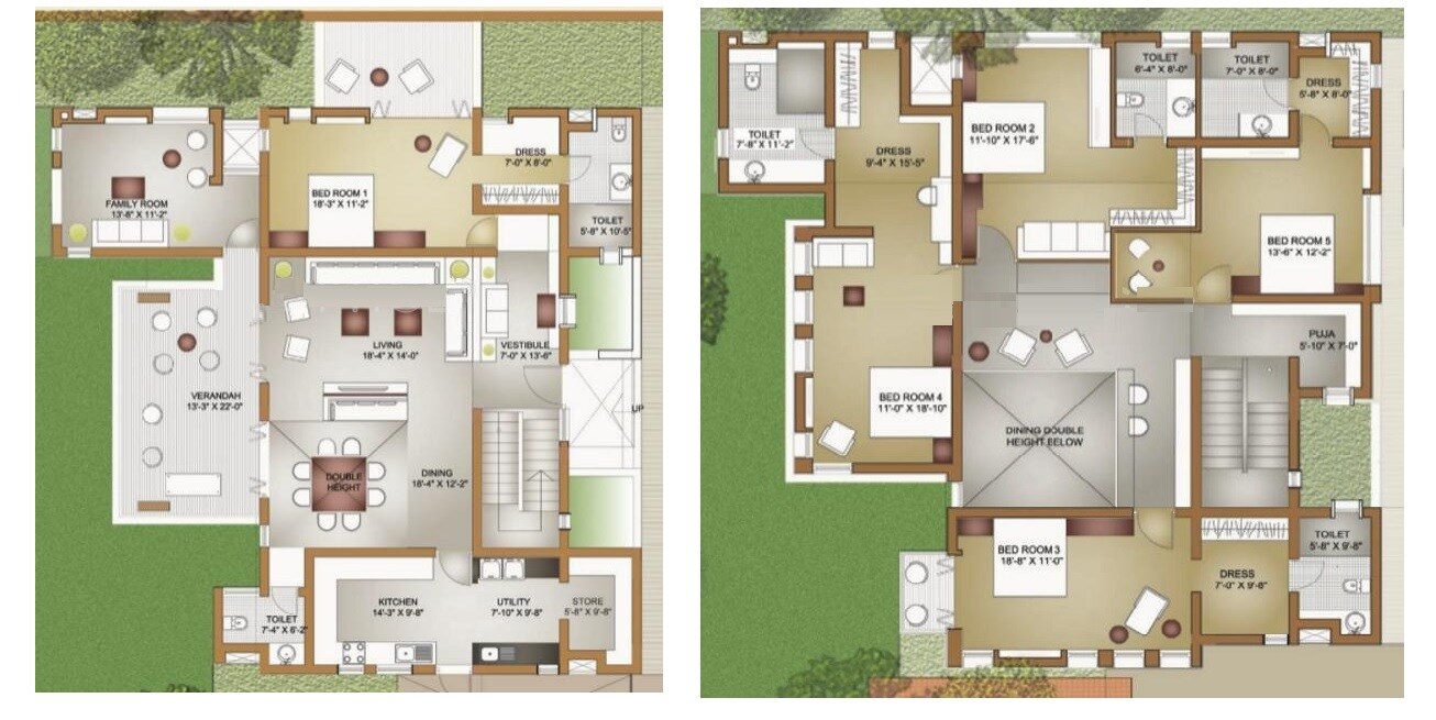Floor plan of 5 BHK 5589 Sq. Ft. Villa in HN Safal Aamrakunj, Ahmedabad