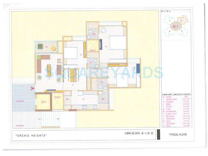 3 BHK 1960 Sq. Ft. Apartment in HN Safal Applewoods Orchid heights