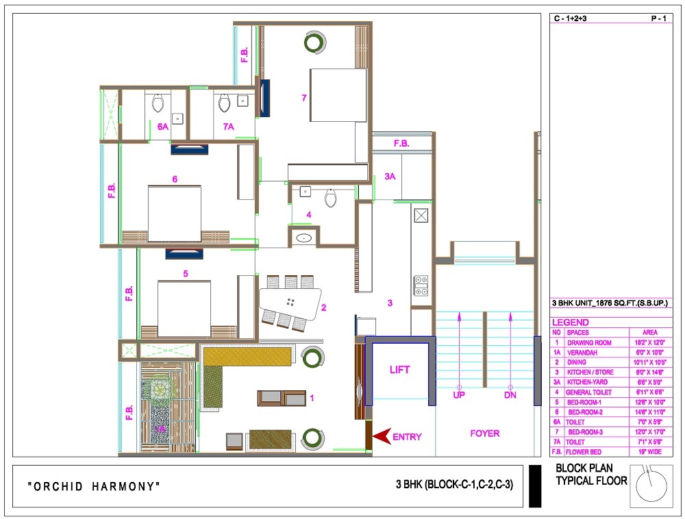 3 BHK 1876 Sq. Ft. Apartment in HN Safal Orchid Harmony