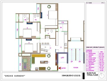  3 BHK Apartment at HN Safal Orchid Harmony, Shela – for Rent