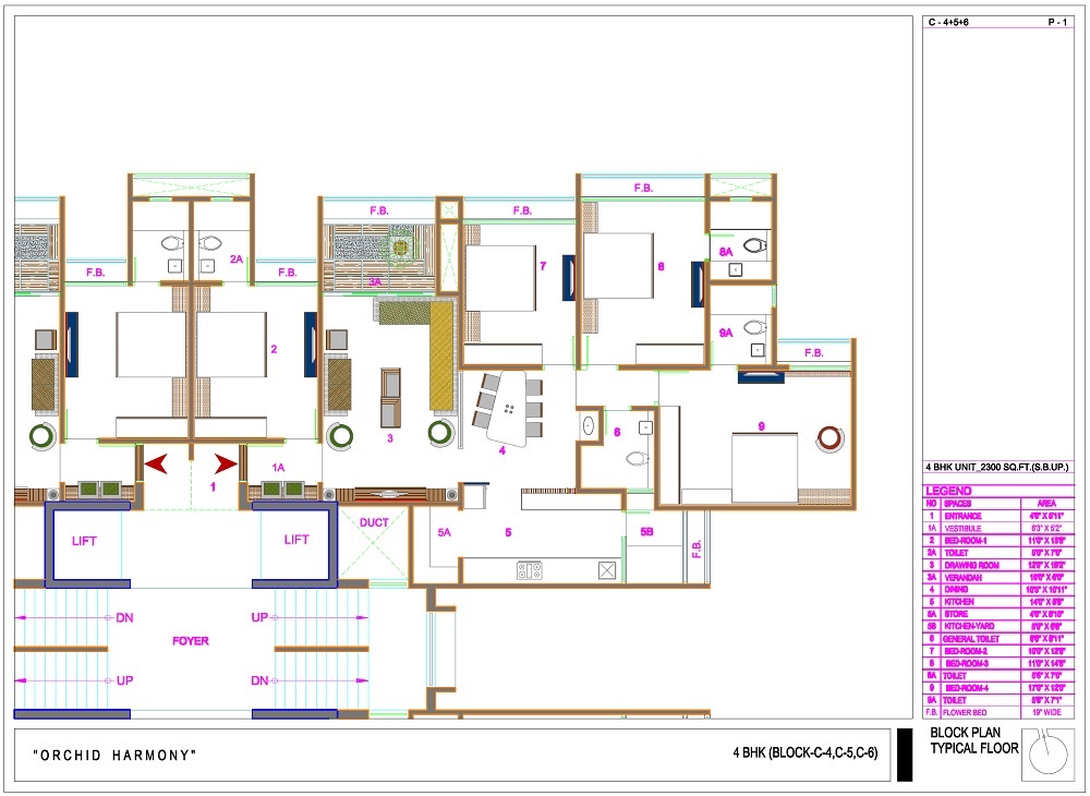 Rental 4 Bedroom 2300 Sq.Ft. Apartment in HN Safal Orchid Harmony