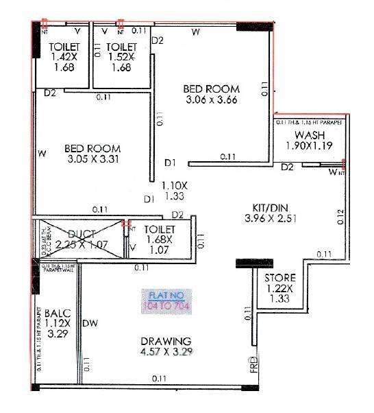 2 BHK 636 Sq. Ft. Apartment in Kausar AL Hamd 42