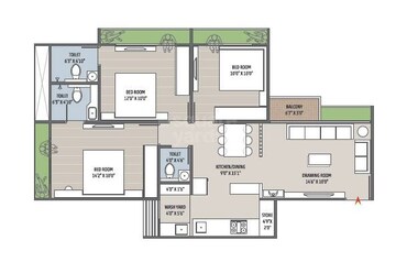  3 BHK Apartment at Kavisha Atria, Shela – for Rent