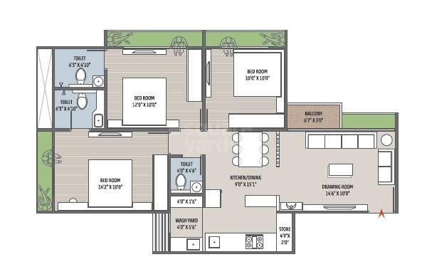 Other, kavisha-atria 3 Bedroom 927 Sq.Ft. Apartment In Shela Ahmedabad 8942059