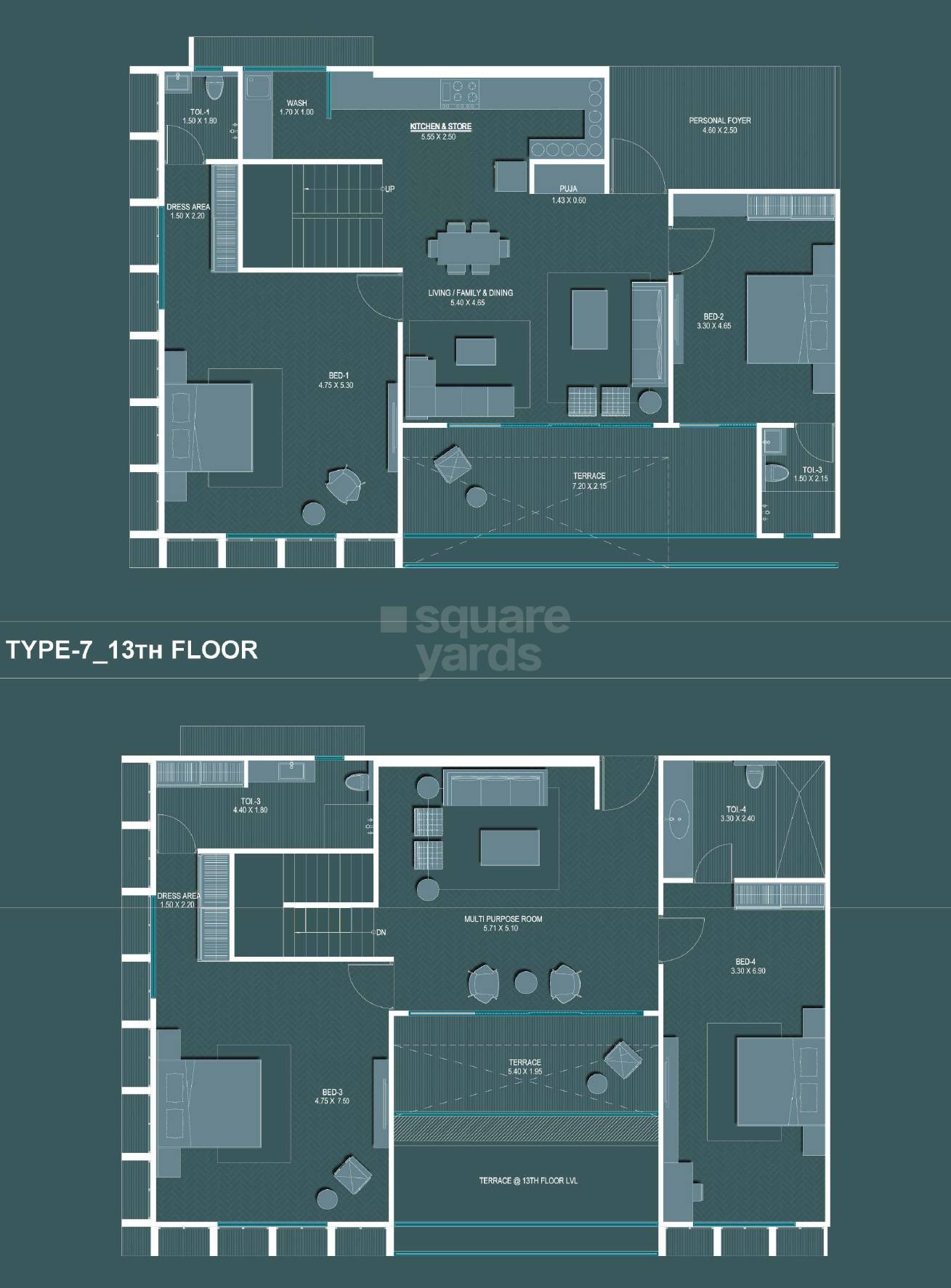 4 BHK 2000 Sq. Ft. Penthouse