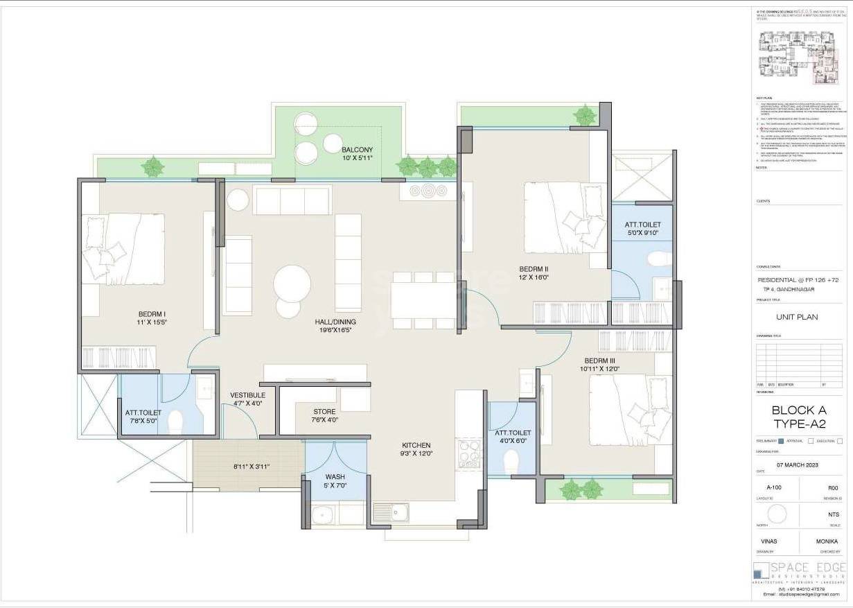Floor plan of 3 BHK 2502 Sq. Ft. Apartment in Kesari Hilltown Luxuria, Ahmedabad