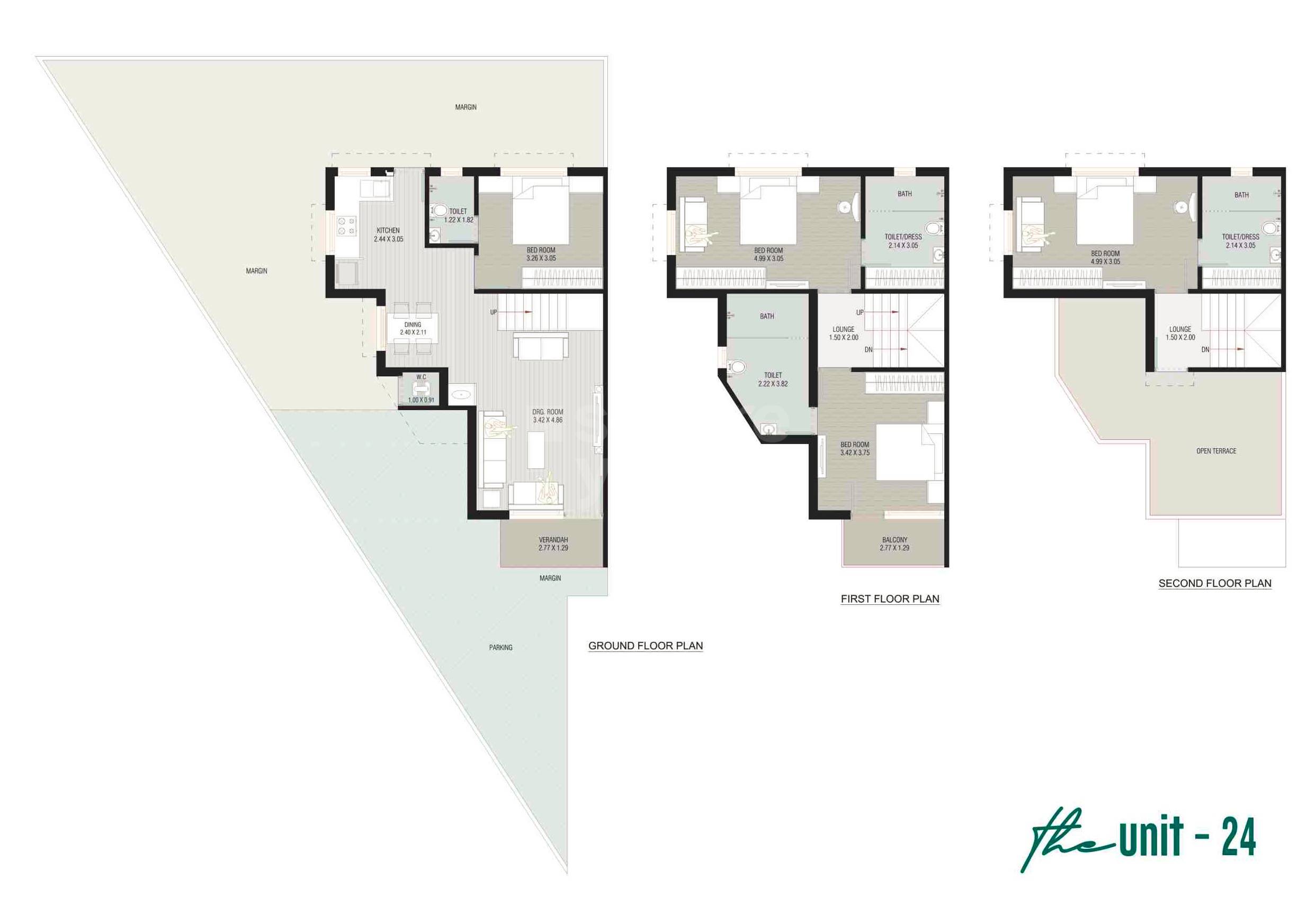 Floor plan of 4 BHK 1505 Sq. Ft. Villa in Mahadev Somnath Villa, Ahmedabad