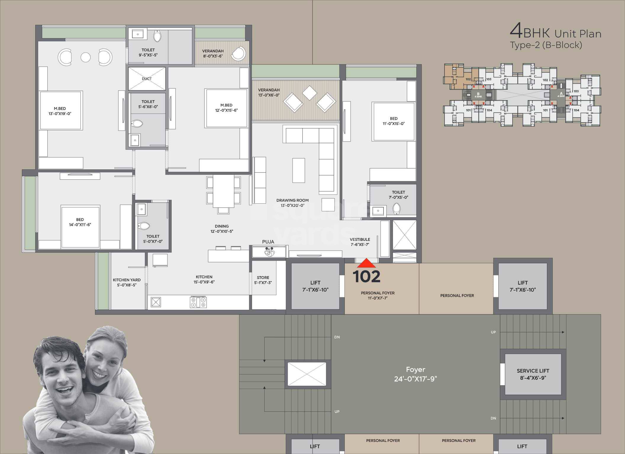 4 BHK 3636 Sq. Ft. Apartment