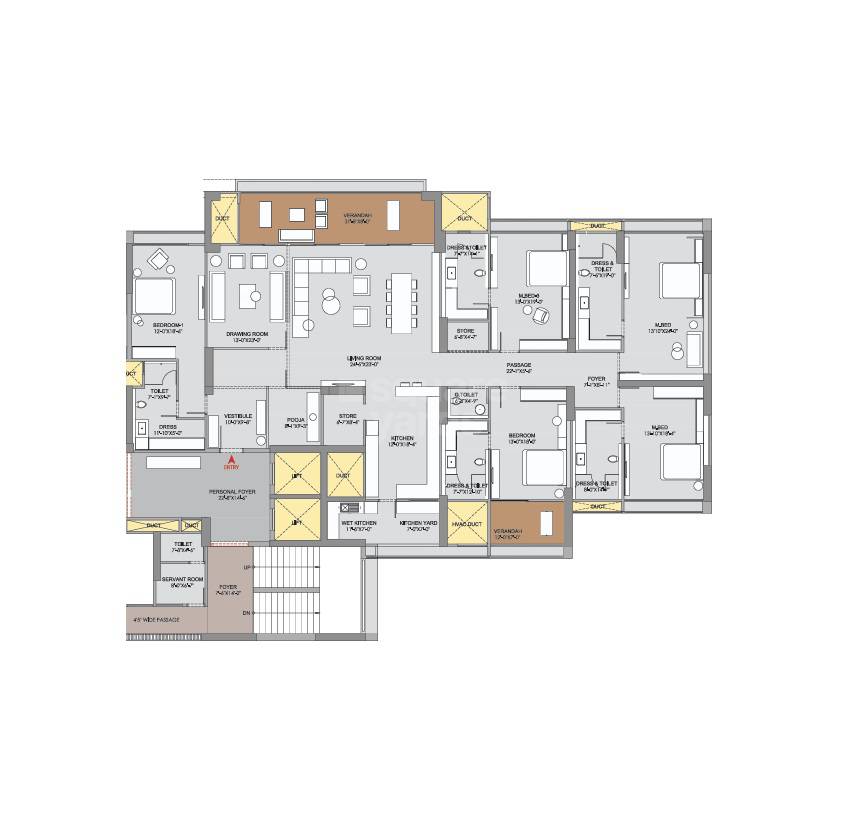 5 BHK 3765 Sq. Ft. Apartment