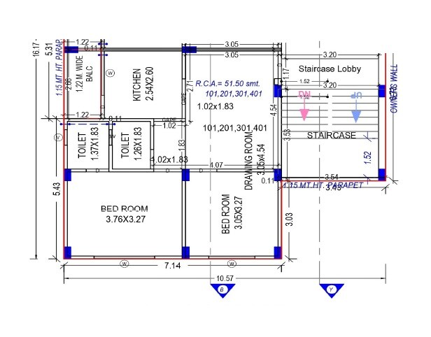 2 BHK 554 Sq. Ft. Apartment
