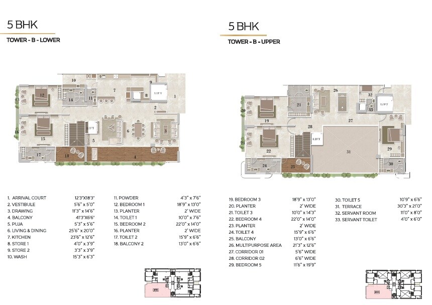 Floor plan of 5 BHK 9400 Sq. Ft. Apartment in NB Legacy Tower, Ahmedabad