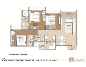  3 BHK Apartment at Pacifica North Enclave, Khodiyar – for Sale