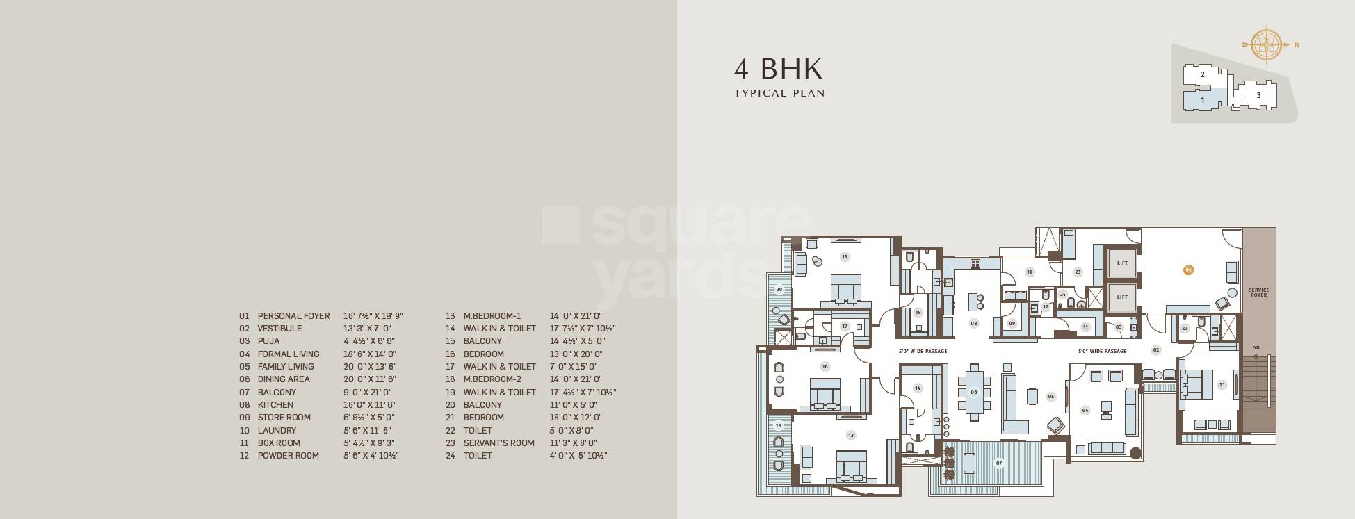 4 BHK 3196 Sq. Ft. Apartment in Ratnaakar Eternity