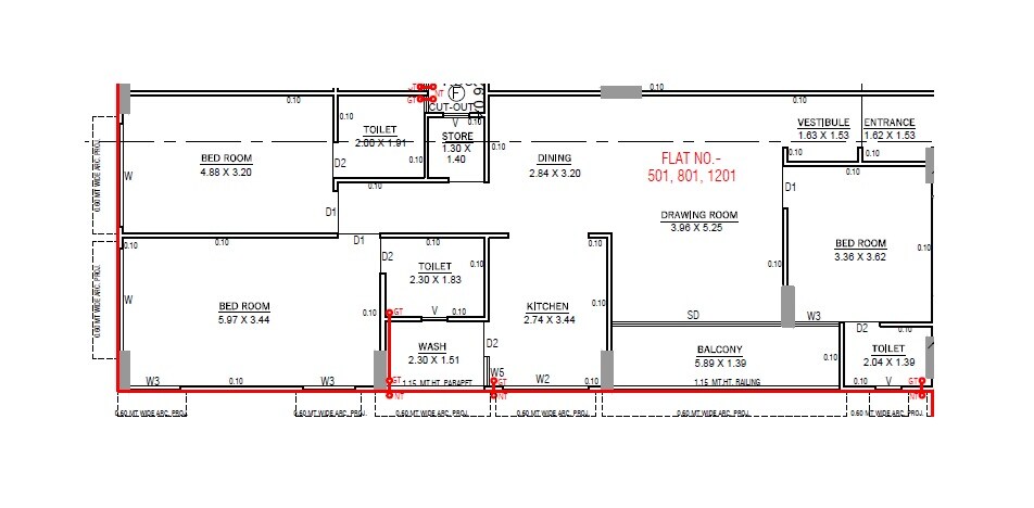 3 BHK 1236 Sq. Ft. Apartment