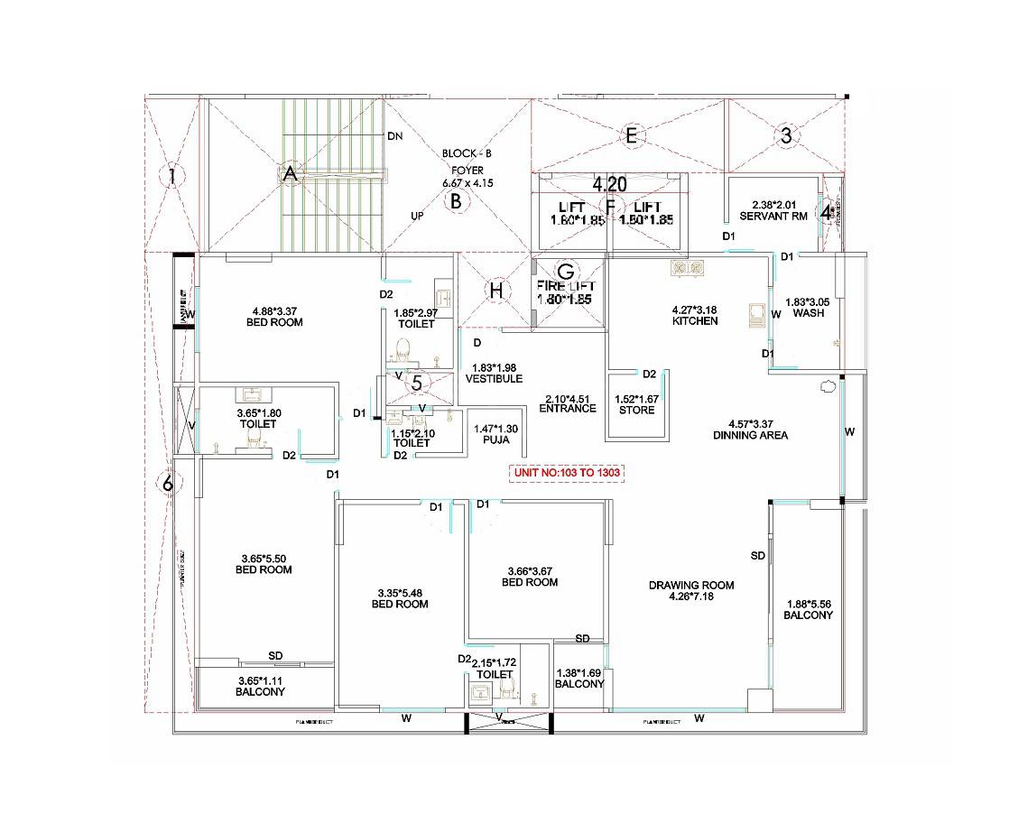 Floor plan of 4 BHK 3375 Sq. Ft. Apartment in Rehvassa Sofitel, Ahmedabad