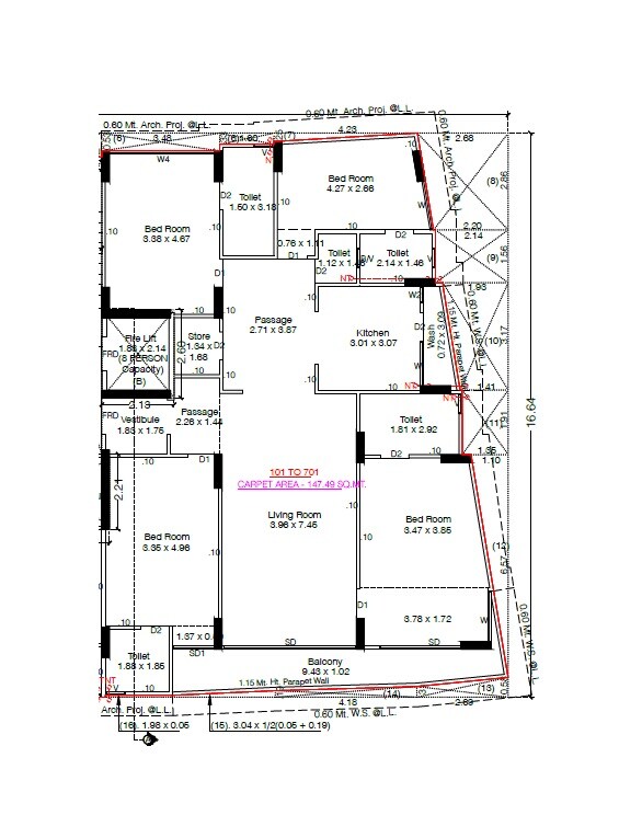 4 BHK 1587 Sq. Ft. Apartment