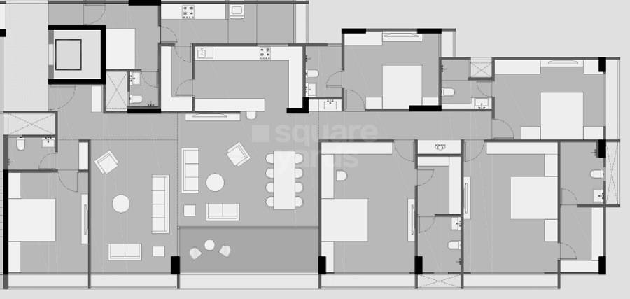 Floor plan of 5 BHK 5080 Sq. Ft. Apartment in Saanvi Skydeck Serene, Ahmedabad