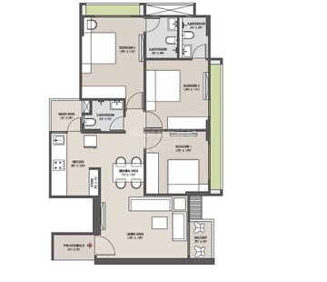  3 BHK Apartment at Saanvi Stella, South Bopal – for Sale