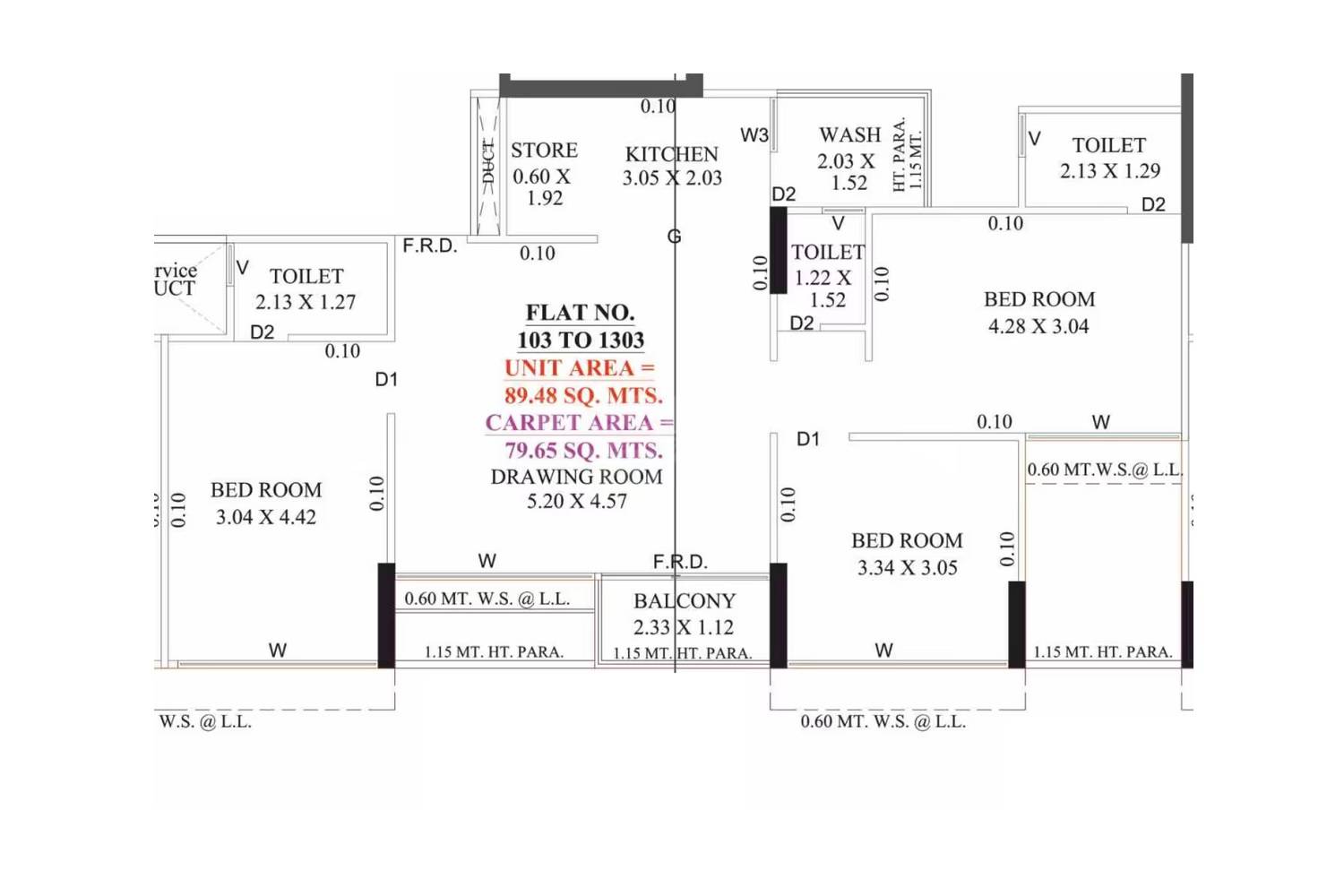 3 BHK 857 Sq. Ft. Apartment
