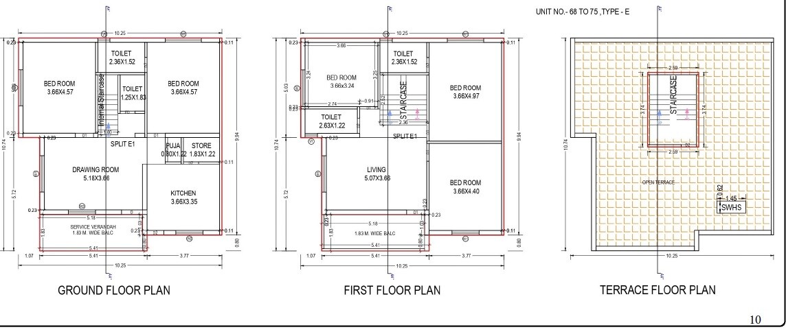 Floor plan of 5 BHK 1682 Sq. Ft. Villa in Sahaj Satsang Park, Ahmedabad
