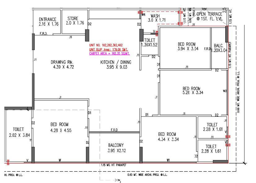 Floor plan of 4 BHK 1748 Sq. Ft. Apartment in Sarvam Solo Bliss, Ahmedabad