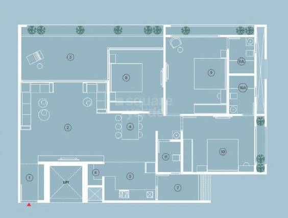 3 BHK 2349 Sq. Ft. Apartment