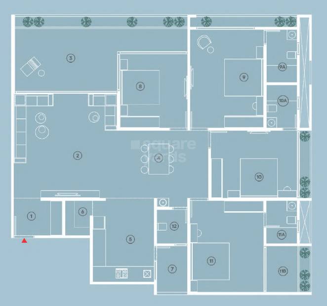 4 BHK 3402 Sq. Ft. Apartment