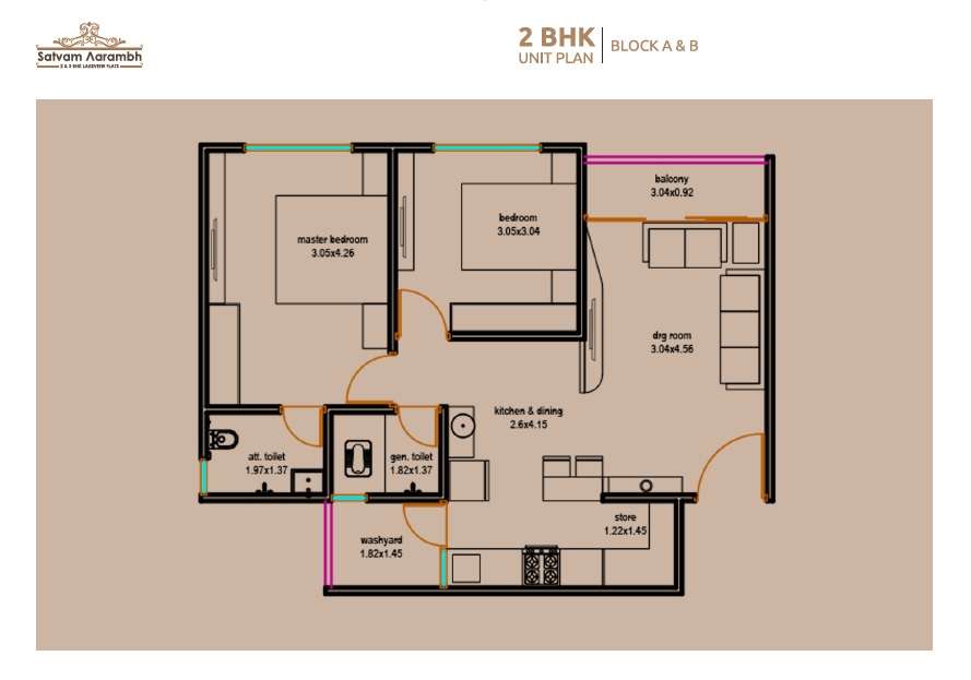 2 BHK 610 Sq. Ft. Apartment in Satvam Aarambh