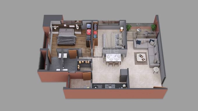 Floor plan of 2 BHK 1845 Sq. Ft. Apartment in Sawera Shaligram, Ahmedabad