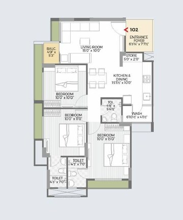  3 BHK Apartment at Shilp Revanta, Shela – for Rent