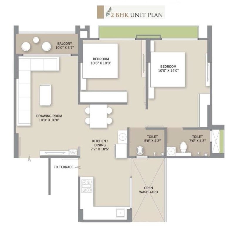 Floor plan of 2 BHK Apartment - 1315 sq. ft. in Shiv Mahadev Lavish, Ahmedabad