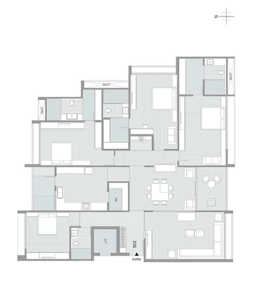 Floor plan of 4 BHK 4086 Sq. Ft. Apartment in Shivalik Paradise, Ahmedabad