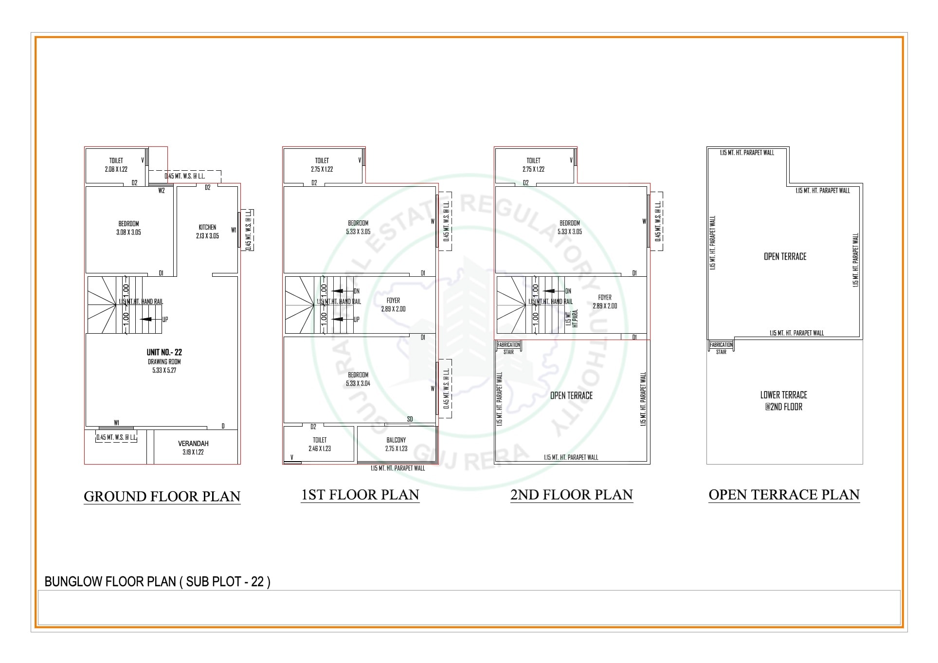 Floor plan of 3 BHK 1237 Sq. Ft. Villa in Shivam 2, Ahmedabad