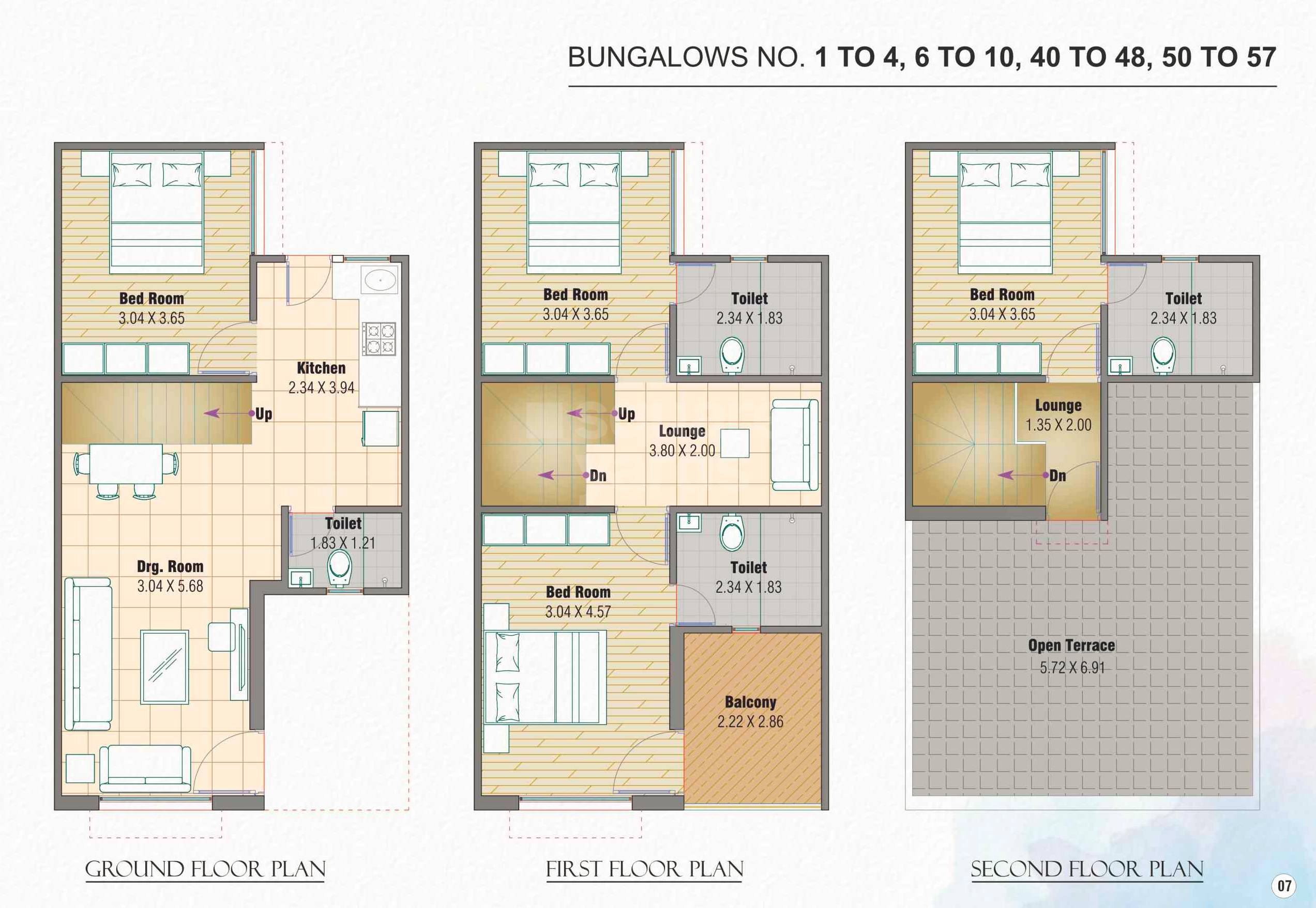 Floor plan of 4 BHK 1586 Sq. Ft. Villa in Shree Shivalay Haritage, Ahmedabad
