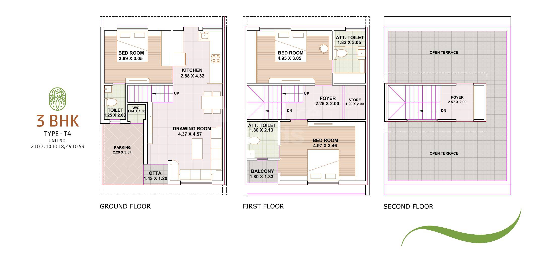 Floor plan of 3 BHK 2595 Sq. Ft. Villa in Shree The Luxuria, Ahmedabad