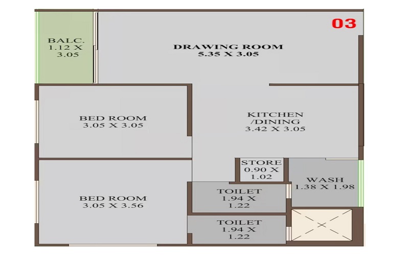 2 BHK 605 Sq. Ft. Apartment in Shubh Labh Heights