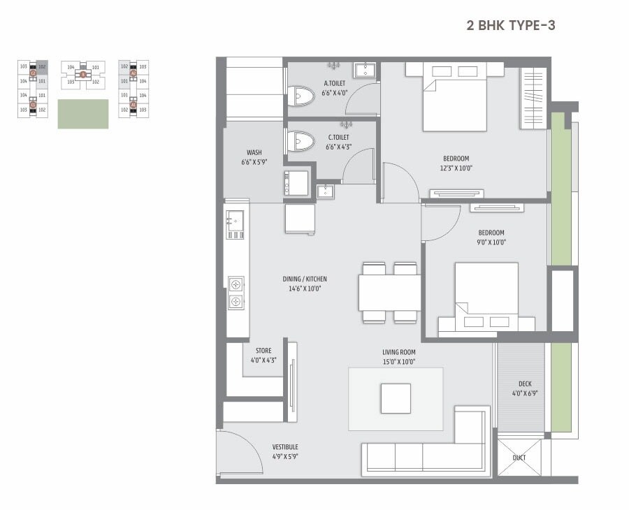 2 BHK 1359 Sq. Ft. Apartment