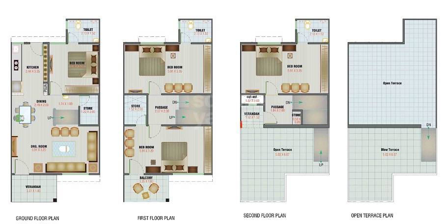 Floor plan of 4 BHK 1407 Sq. Ft. Villa in Siddheswar Shree Shivanta Heritage, Ahmedabad