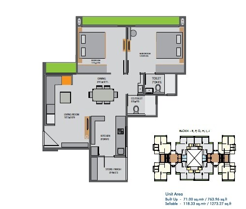 2 BHK 1273 Sq. Ft. Apartment