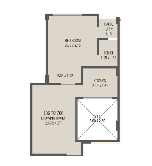 1 BHK 459 Sq. Ft. Apartment