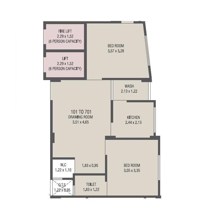 2 BHK 554 Sq. Ft. Apartment