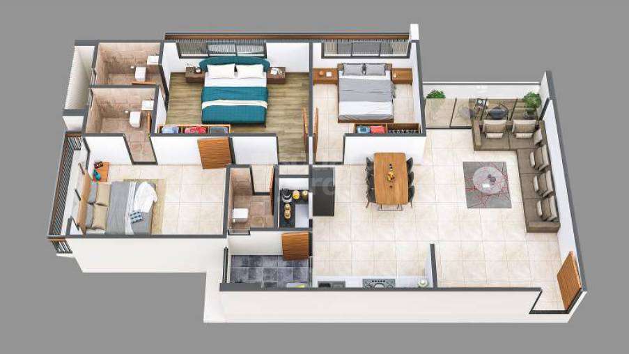 3 BHK 1890 Sq. Ft. Apartment in Somnath Viva Luxuria